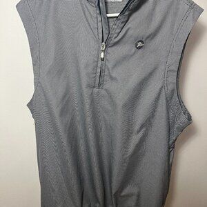Ashworth Men’s Gray Micro-Houndstooth Golf Vest Quarter Zip Size L